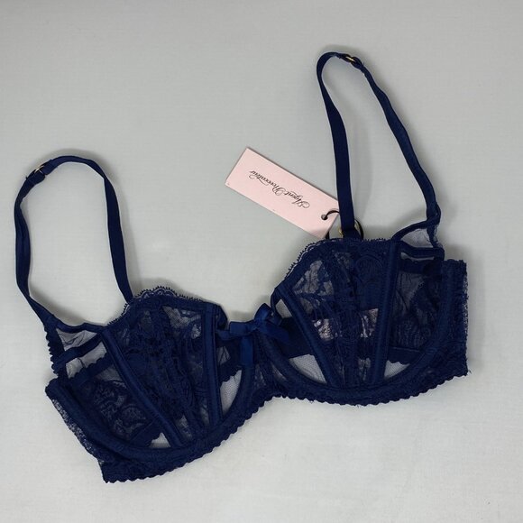 Agent Provocateur Rozlyn Navy Bra 32D NWT $255 - Picture 7 of 12
